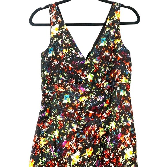 Gap Maternity Abstract Print Sleeveless V-Neck Empire Waist Dress with Pockets 2 - Picture 4 of 11